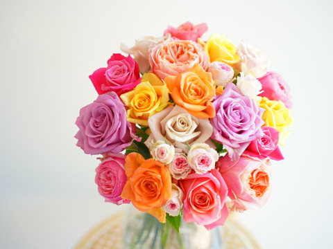 Rose mix M〜奇日根のおすすめ品種で作るおまかせ花束〜