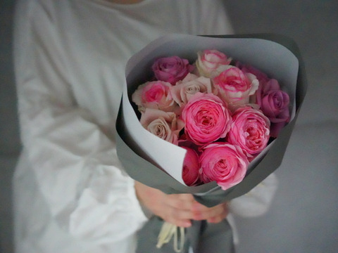 Rose bouquet S ~同系色でまとめたバラの花束~
