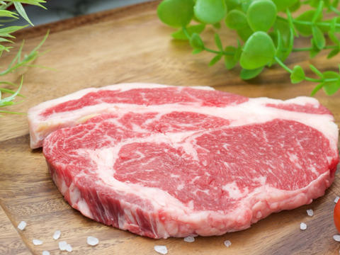 鹿児島大学共同研究!和牛リブロースステーキ400g自家産飼料のみのグラスフェッドビーフ♪