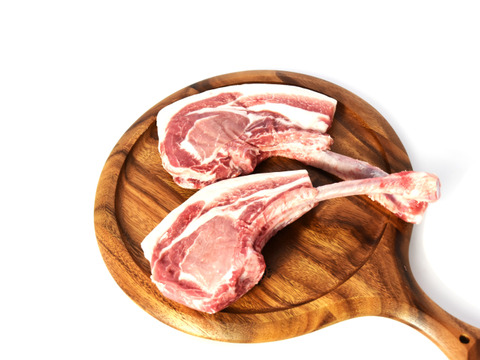 「だいじょ豚」トマホークステーキ！骨付きロース肉2本　（パーティー・BBQ・キャンプなどに）１本約450ｇ