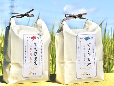 【今が旬:令和3年産新米】『てまひま米』の食べ比べセット「彩のきずな」「彩のかがやき」 4kg(2kg×2 ) ※自家製の完熟堆肥で育てました。