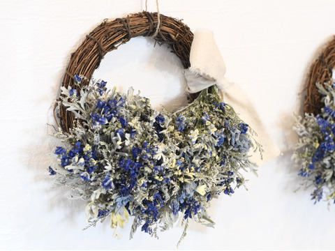 （特別価格）ドライフラワーデルフィニウムリース