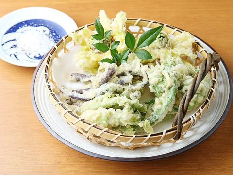 予約受付中 『天然山菜の詰め合わせセットＢ』天ぷら おひたし等に5種程度のセットです‼
やや少なめの800g～1,000ｇ程度の詰合せです