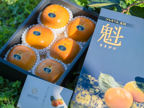 プレミアム太秋”魁（さきがけ）”《特選２キロ （5～６個入り）化粧箱》糖度１８度以上！柿の概念を覆す 太秋柿
