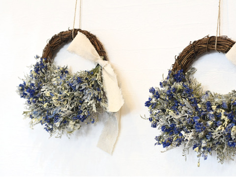 （特別価格）ドライフラワーデルフィニウムリース