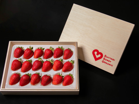 桐箱入り 農薬ゼロ 100%オーガニックいちご 中粒(18粒)