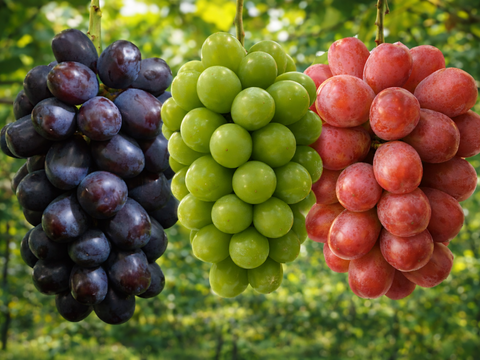 希少品種詰合せ『シャインマスカット、マスカット・ノワール、スカーレット』葡萄戦隊マスカット3シスターズ（500～600g×3房）