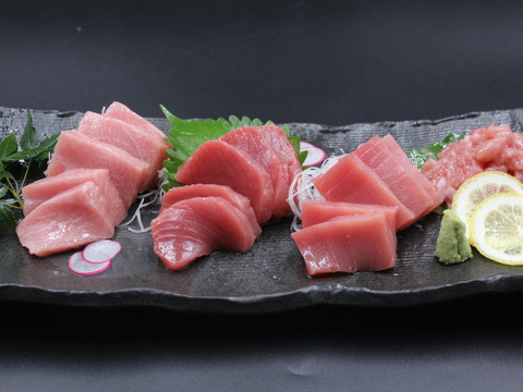 みやび鮪「食べ尽くし800g」 (大ﾄﾛ・中ﾄﾛ・赤身)計600gとみやび鮪たたき200g