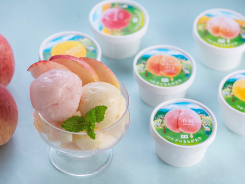 【桃ジェラート】つむぎのももがたり（白桃MIX×6個）