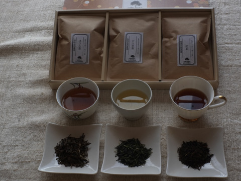 ３種の和茶ギフト　和紅茶・緑茶・ほうじ茶セット　農薬・肥料不使用加茂自然農園のお茶