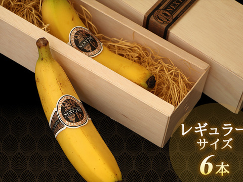 宮崎産・栽培期間中農薬不使用の「皮まで食べても安心バナナ」箱入りMサイズ６本セット