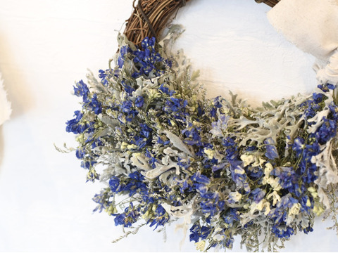 （特別価格）ドライフラワーデルフィニウムリース