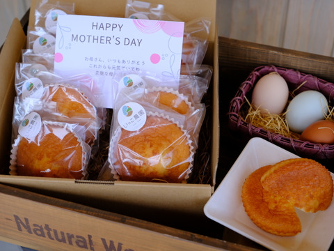 母の日ギフト（メッセージカード付き）熊本県南阿蘇村の自社農場で育てた平飼い卵をたっぷり使った『マドレーヌ（10個）セット』