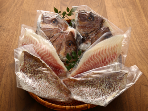 【夏ギフト】大人数で囲む食卓に♪お盆のごちそうにぴったり！旨み溢れる真鯛の２尾セット♪＜皮なし/皮あり各１尾＞