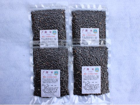 【化学肥料・農薬不使用】「黒米 120g (令和5年産) x 4袋」食物繊維が豊富