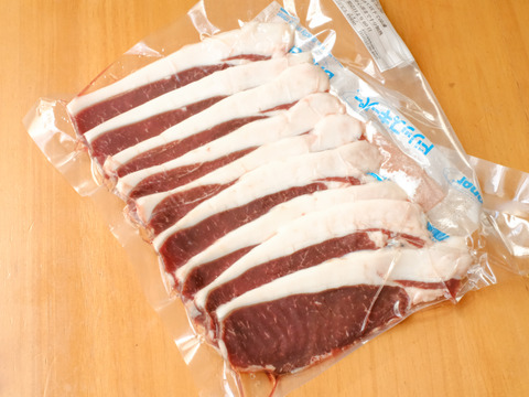 こだわりのエゾシカローススライス
200g真空パック
3mmのスライス、焼肉やBBQに最適