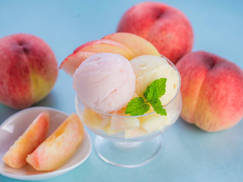 桃ジェラート】つむぎのももがたり（白桃MIX×6個）：岐阜県産のアイス
