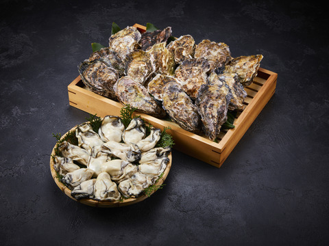 【福袋2025】（加熱用）宮島が育んだ冷凍牡蠣セット（むき身0.3kg+殻付き10個入り）