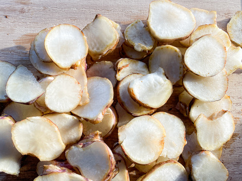 【産直直送！】宮城県産 菊芋1kg  紅菊芋 自然栽培 イヌリン 栽培中農薬不使用 赤菊芋 生きくいも 生食