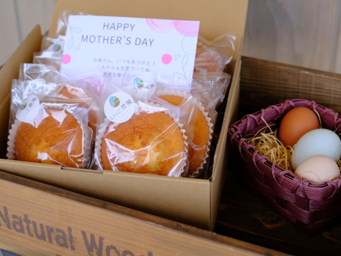 母の日ギフト（メッセージカード付き）熊本県南阿蘇村の自社農場で育てた平飼い卵をたっぷり使った『マドレーヌ（10個）セット』
