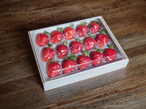 桐箱入り 農薬ゼロ 100%オーガニックいちご 大粒(15~12粒)