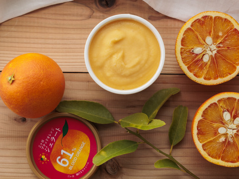 ギフトセット 果汁たっぷりでしっとりとした食感♪　三ヶ日みかん、ブラッドオレンジジェラート5個セット　みかんの果汁６１％使用！