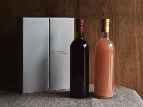 【父の日ギフト】限定販売！料理みたいな高級ジュース！〈ギフト〉ぶどう・もも720㎖２本セット