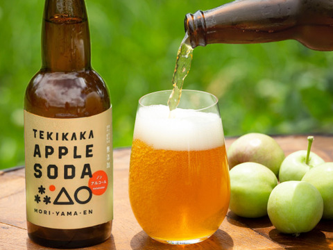 摘果りんご果汁100%＋炭酸🍏テキカカアップルソーダ🍏24本入（330ml） 砂糖・香料・保存料不使用でお子様にもおすすめ！甘さひかえめでお食事と一緒に楽しめます🍹新感覚ノンアルドリンク