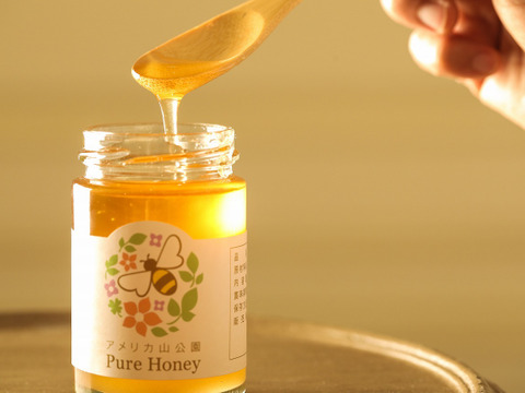 【非加熱　お花の香りたっぷり山手育ちの天然はちみつ】アメリカ山公園Pure　Honey（内容量165ｇ）