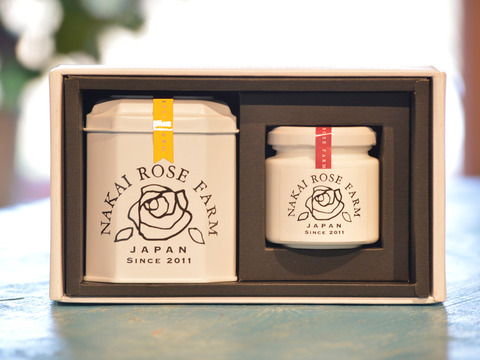 【贈答】夏薔薇５包＋ローズコンフィチュール90g/甘く華やかな香り♪薔薇づくしのティータイムギフト