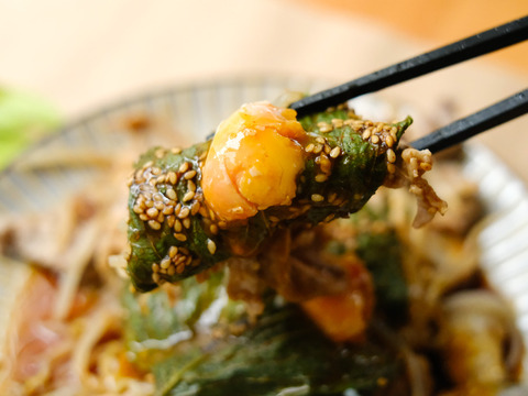 朝採れ!シャキシャキの食感。美味しい 新鮮「えごま」の葉【お試しサイズ５０枚】