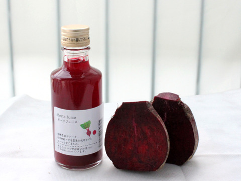 ビーツストレートジュース [180ml×6本]ビーツ93％のジュース。農薬、化学肥料を使用せずに育てたビーツを使用しています。