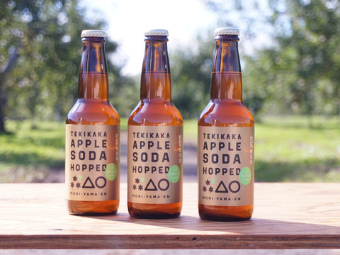 摘果りんご果汁100% ノンアル炭酸飲み比べセット テキカカアップルソーダ&ホップド各3本計6本セット　甘味料・香料・保存料不使用で体にうれしい超さわやか炭酸ドリンク🍹お食事にも合う！！