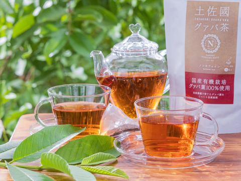 苦みや渋みがなく上品でやさしい味と好評♪【有機土佐國グァバ茶】ノンカフェイン高知県南国市の有機認証自家農園で農薬・肥料・除草剤一切不使用で自然栽培‼植物由来のソイロンテトラティーバッグ♪10包入2個