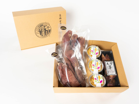 【母の日ギフト】熟成蜜芋!!ねっとり甘い♪蜜焼き芋(400g×2)・半熟スイートポテト(120ｇ×3)・大学芋(200g)セット 「母の日ラッピング」