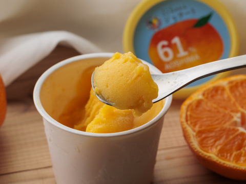 ギフトセット 果汁たっぷりでしっとりとした食感♪　三ヶ日みかん、ブラッドオレンジジェラート5個セット　みかんの果汁６１％使用！