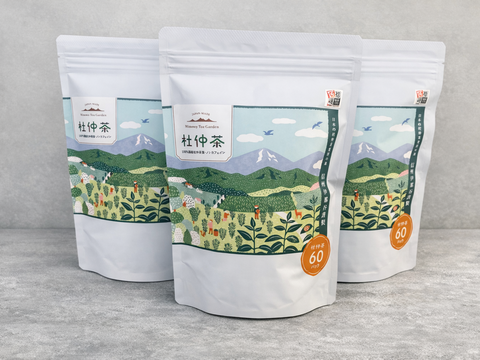 ほんのり甘い、長野県箕輪町の杜仲茶（60包×3パック）アルプスが育む、心とからだを整える、ノンカフェインティー