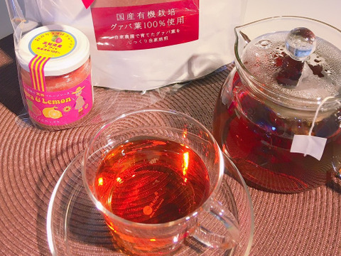 有機栽培グアバのお茶とフルーツソースのバレンタインギフトセットA