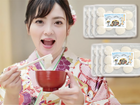 正月餅 冷凍 もち米100% 丸もち 60個  約2.4kg  発送は12月22~25日 杵つき ひめのもち  岡山の雪国 ひるぜん農園