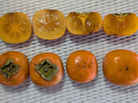 完熟柿と大きいリンゴ