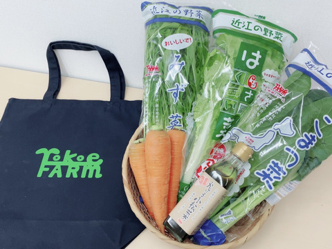 エコバックに入った『かける小松菜』と野菜6袋セット
