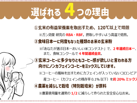 玄米コーヒー 3回日本一のおいしい米と同種玄米使用 粉末 200g  特別栽培米 玄神  いのちの壱 健康茶 メール便配送
