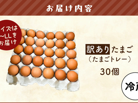 訳あり平飼い卵30個(たまごトレー)