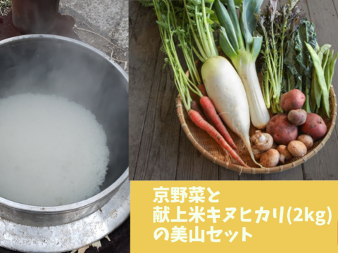【母の日ギフト】京野菜と献上米キヌヒカリのセット！100サイズ！