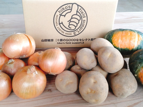☆冬至までの限定販売☆北海道とかち じゃが､タマ､かぼちゃ3点食べ比べセット‼️【とうや】1.7kg【直播タマネギ】1.7kg 【小さな南瓜】約750g×2