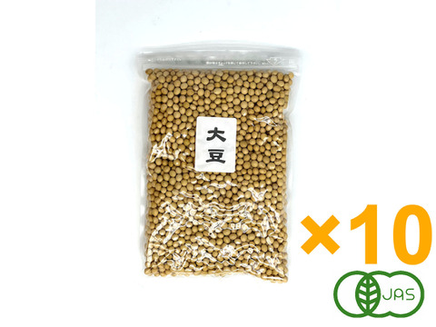自然栽培！有機大豆　1kg×10