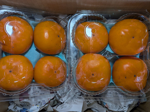 完熟柿と大きいリンゴ