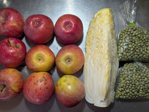リンゴ、白菜、青大豆