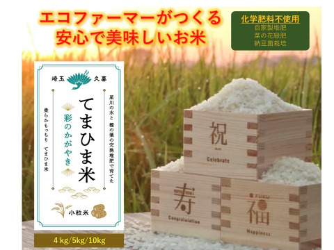 令和4年産　柔らかもっちり『てまひま米』彩のかがやき　小粒米4㎏(2kg×2）