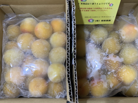 大粒の南高梅を冷凍し風味そのままお届け！！（１ｋｇ×4袋入）